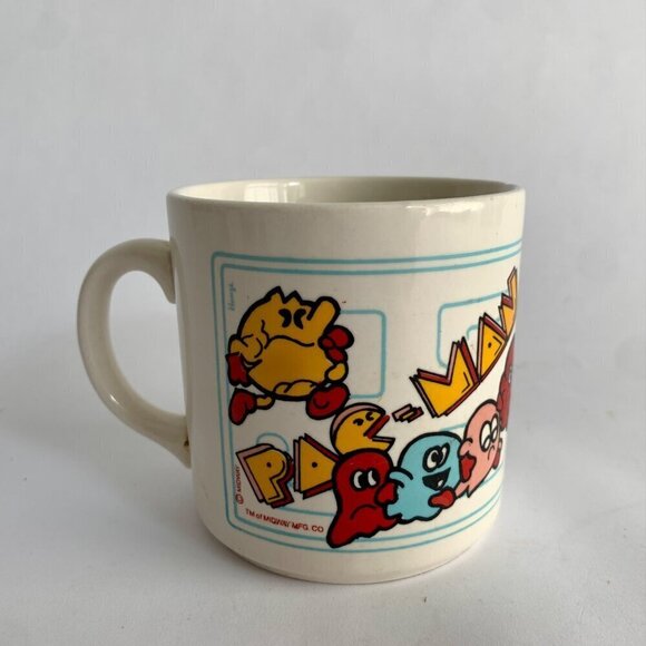 Pac-Man Vintage Ceramic Mug Midway CHIPPED - Picture 1 of 7